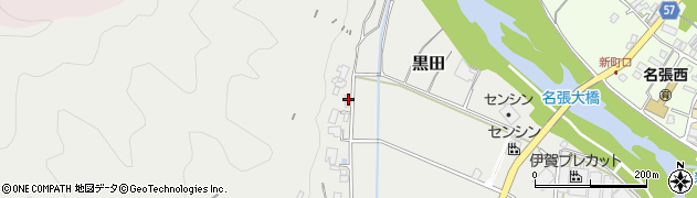 三重県名張市黒田1951周辺の地図