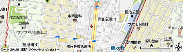 上杉社寺匠芸　西田辺営業所周辺の地図
