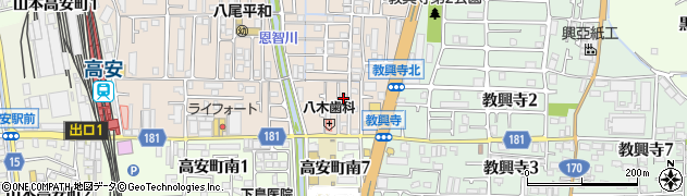 大阪府八尾市高安町北7丁目18周辺の地図