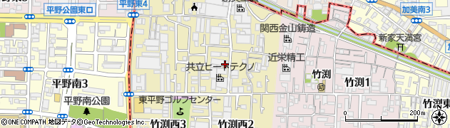 八尾竹渕郵便局周辺の地図