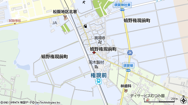 〒515-2323 三重県松阪市嬉野権現前町の地図
