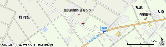 愛知県田原市中山町東今田周辺の地図
