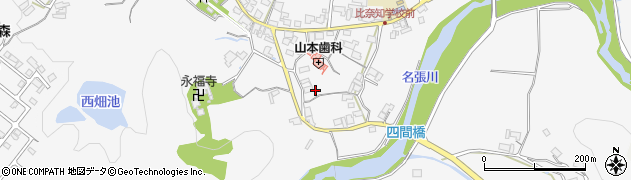 三重県名張市下比奈知1323周辺の地図