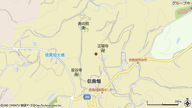 〒636-0922 奈良県生駒郡平群町信貴畑の地図