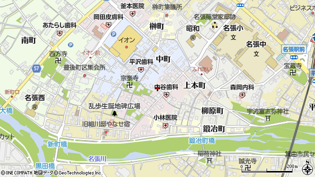 〒518-0726 三重県名張市本町の地図