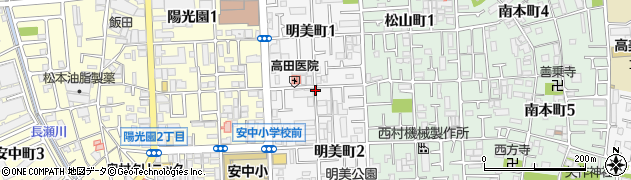 大阪府八尾市明美町周辺の地図