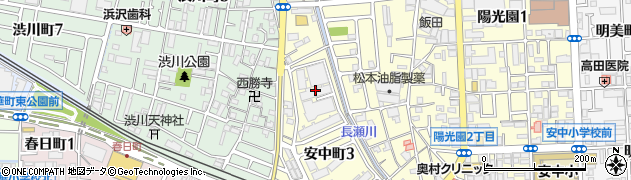 大阪府八尾市安中町3丁目周辺の地図