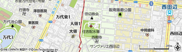 大阪市水道局　住吉配水場周辺の地図