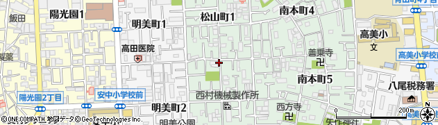 大阪府八尾市松山町周辺の地図