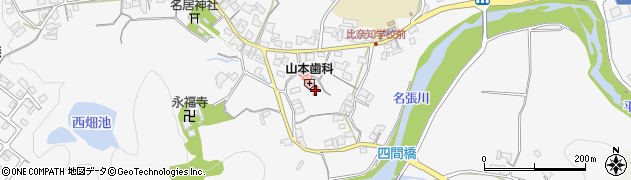 三重県名張市下比奈知1363周辺の地図
