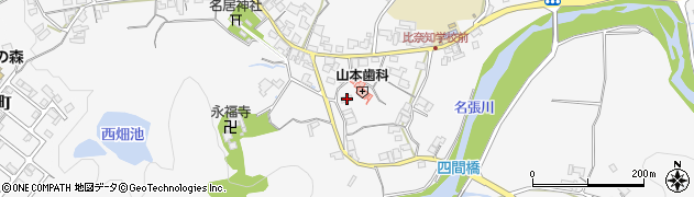 三重県名張市下比奈知1366周辺の地図