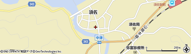 山口県萩市須佐（浦西）周辺の地図