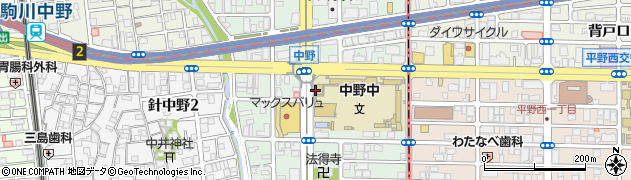 大阪府大阪市東住吉区中野周辺の地図