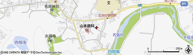 三重県名張市下比奈知1384周辺の地図