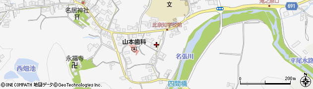 三重県名張市下比奈知1348周辺の地図