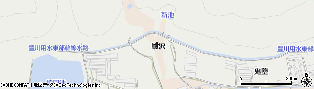 愛知県田原市池尻町鰻沢周辺の地図