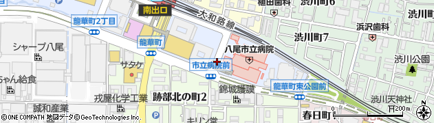 八尾市立病院前周辺の地図