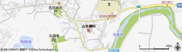 三重県名張市下比奈知1369周辺の地図