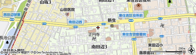大阪信用金庫田辺支店周辺の地図