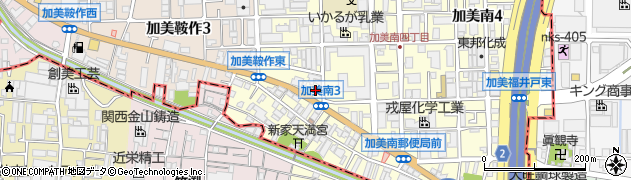 デイリーヤマザキ平野加美南店周辺の地図