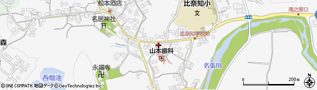 三重県名張市下比奈知1375周辺の地図