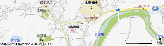三重県名張市下比奈知1389周辺の地図