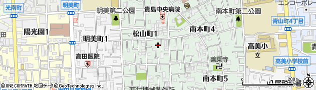 大阪府八尾市松山町1丁目7周辺の地図