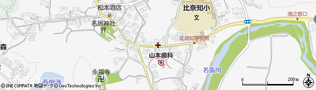 三重県名張市下比奈知1887周辺の地図
