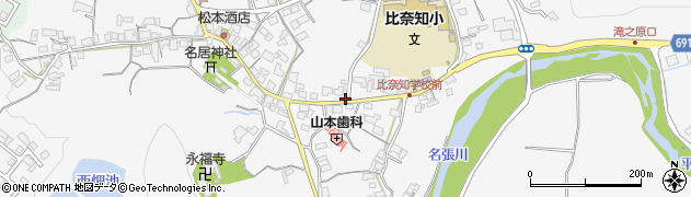 三重県名張市下比奈知1885周辺の地図