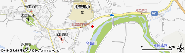 三重県名張市下比奈知1407周辺の地図