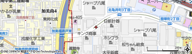 大阪府八尾市北亀井町3丁目2周辺の地図