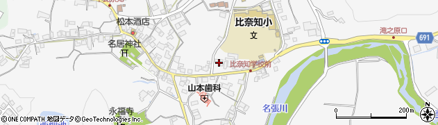 三重県名張市下比奈知1439周辺の地図