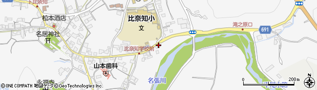 三重県名張市下比奈知1406周辺の地図