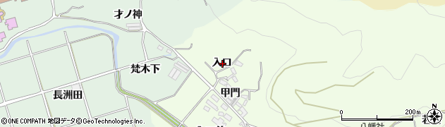 愛知県田原市山田町入口周辺の地図