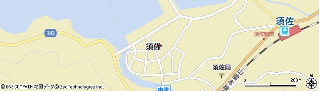 山口県萩市須佐浦中周辺の地図