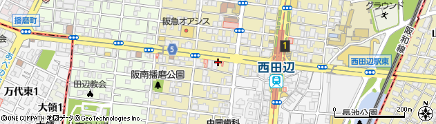ペリカン倶楽部西田辺店周辺の地図