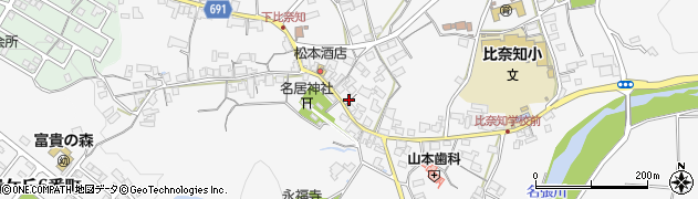 三重県名張市下比奈知1865周辺の地図