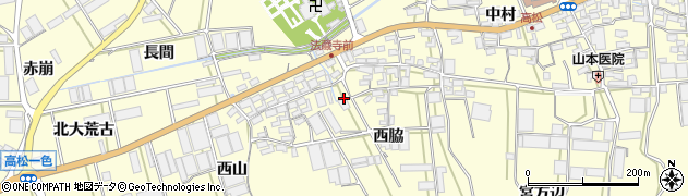 愛知県田原市高松町（西脇）周辺の地図