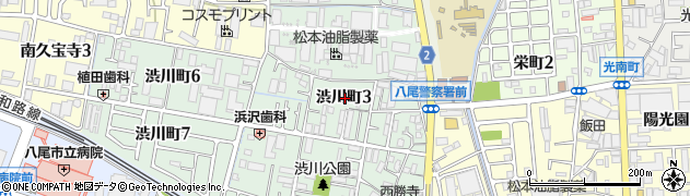 大阪府八尾市渋川町3丁目周辺の地図