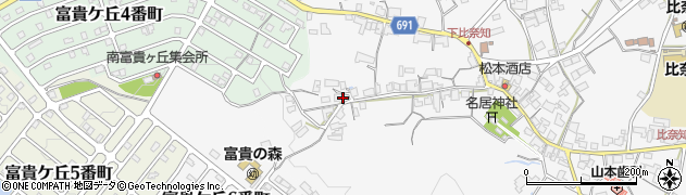 三重県名張市下比奈知2557周辺の地図
