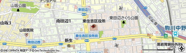 大阪府大阪市東住吉区周辺の地図