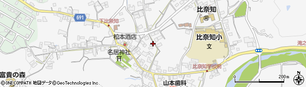 三重県名張市下比奈知1846周辺の地図