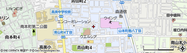大阪府八尾市青山町周辺の地図