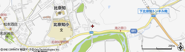 三重県名張市下比奈知周辺の地図