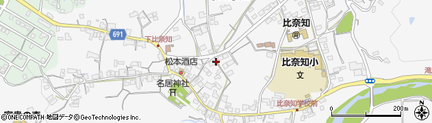 三重県名張市下比奈知1847周辺の地図