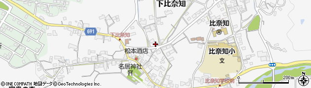 三重県名張市下比奈知2102周辺の地図