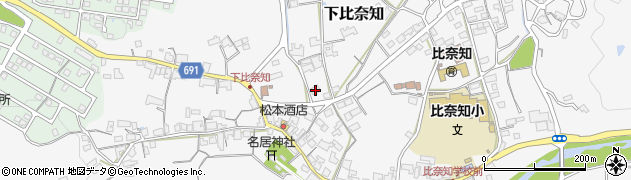 三重県名張市下比奈知2105周辺の地図