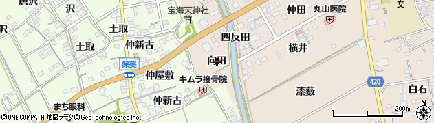 愛知県田原市福江町向田周辺の地図