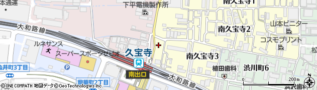 大阪府八尾市南久宝寺3丁目周辺の地図