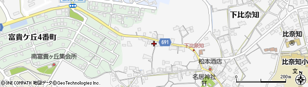 三重県名張市下比奈知2493周辺の地図